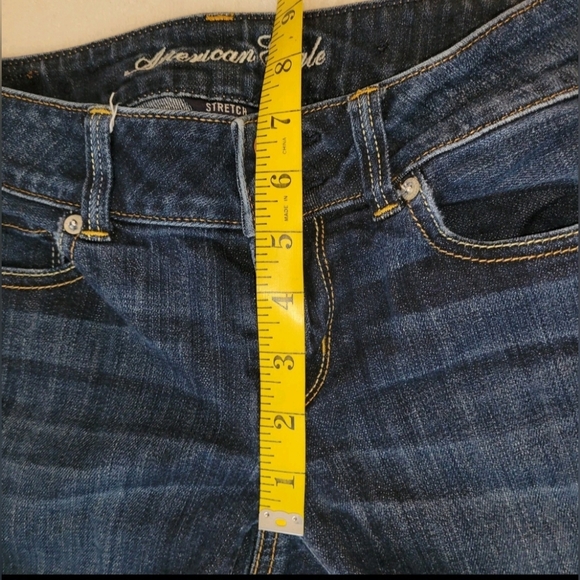 American Eagle  AE Artist Stretch Blue Denim Jeans Size 2 Regular Straight Leg - Picture 3 of 8